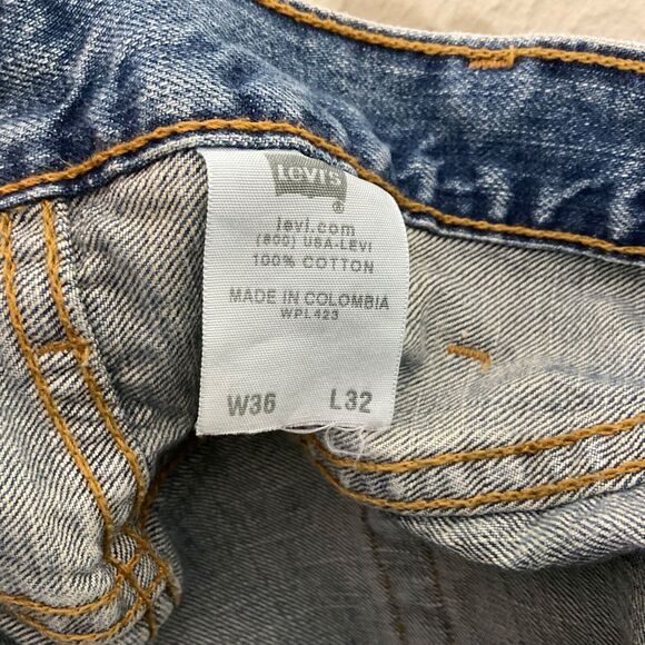 Levis 501 XX Jeans Mens 36x32 Blue Denim Pants Button Fly Distress Faded - Picture 5 of 13